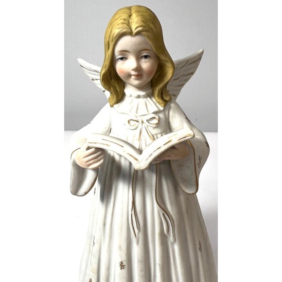 Vintage Ceramic Angel Figurine Reading Book - Picture 2 of 7